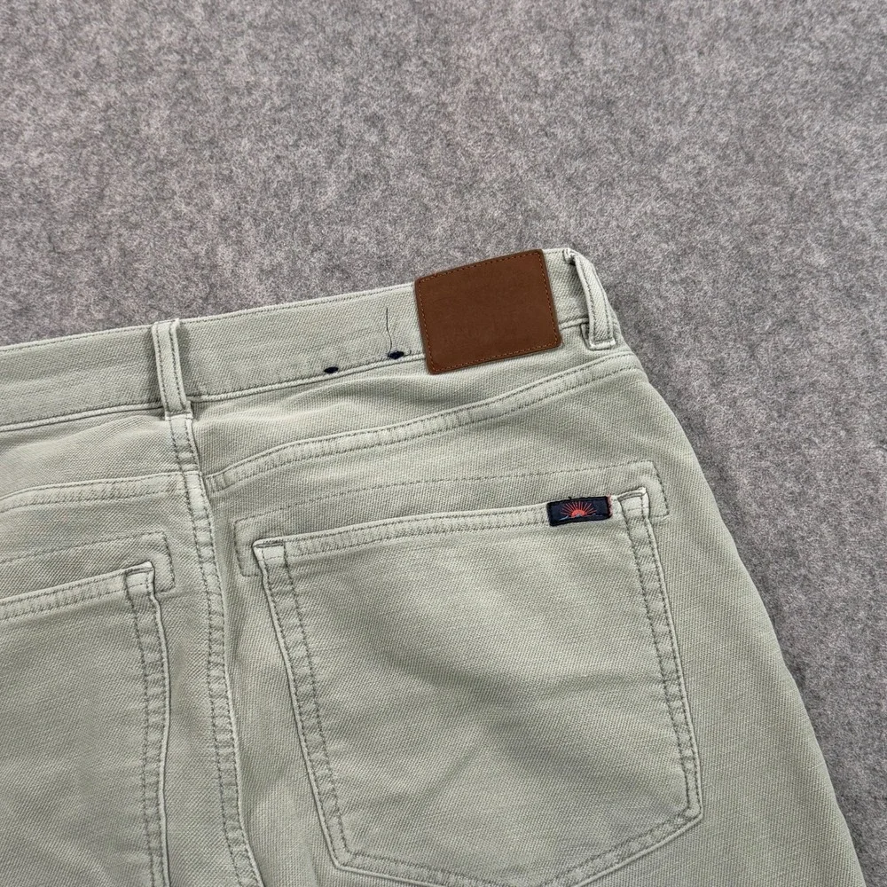Faherty Brand Faded Olive Green Stretch Terry 5-Pocket Pants Men's Size 31x27